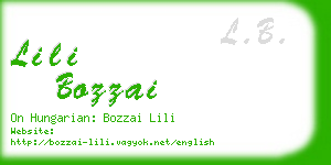 lili bozzai business card